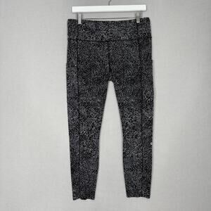 Lululemon Leggings Womens 12 Free Spirit Ice Black Fast free Tight II 25" Nulux